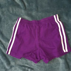 Girls purple shorts W/ White stripes